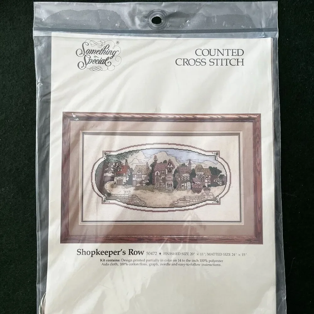 Shopkeeper's Row  Picture Printed Counted Cross Stitch Kit Candamar Designs